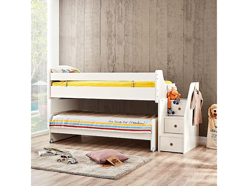 Cama midi blanca 90X200/90/190cm