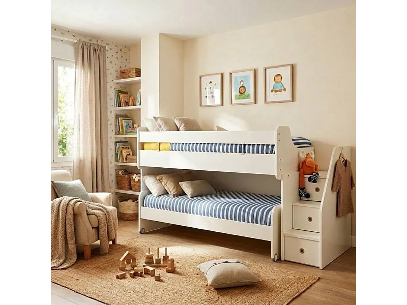 Lit midi blanc 90X200/90/190cm