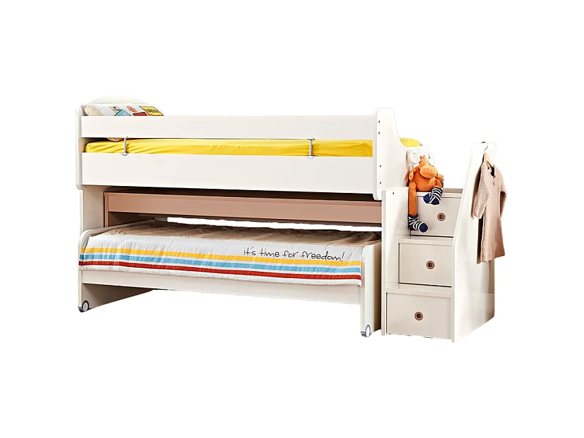 Lit midi avec bureau blanc 90X200/90X190cm