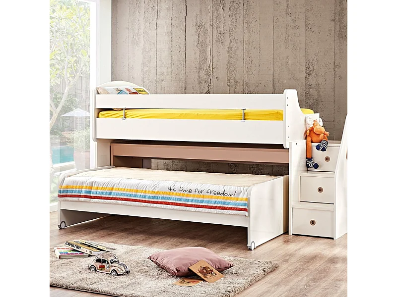 Cama midi con escritorio blanca 90X200/90X190cm