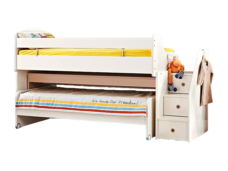 Letto midi con scrivania bianco 90x200/90x190cm