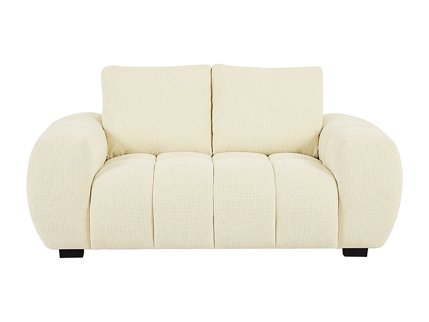 Canapé 2 places et 3 places en tissu texturé beige BERENIA