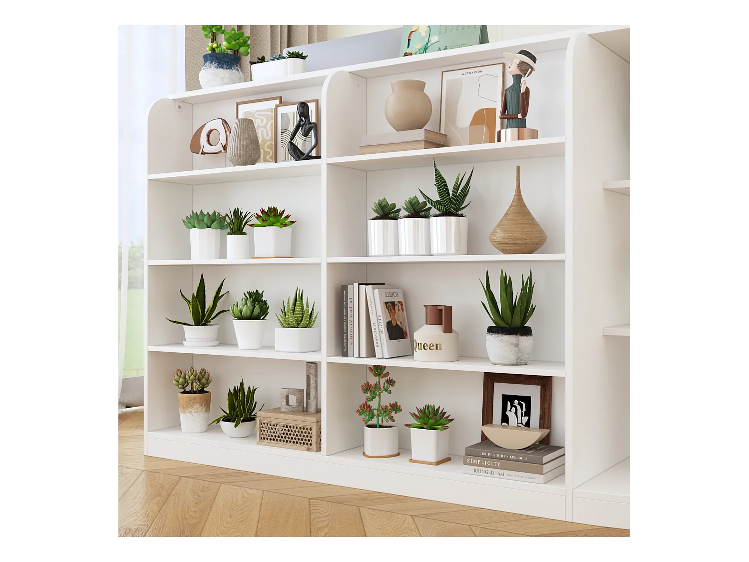 Comptoir de réception avec compartiments ouverts  étagères Tiroir verrouillable Salon Bureau Blanc 180x120x100cm