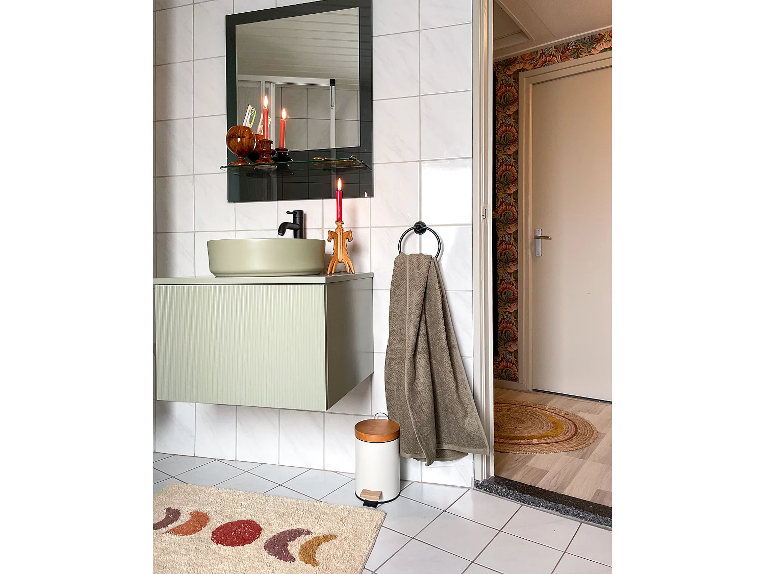 Tapis de bain ESME 50 x 80 cm Coton Beige