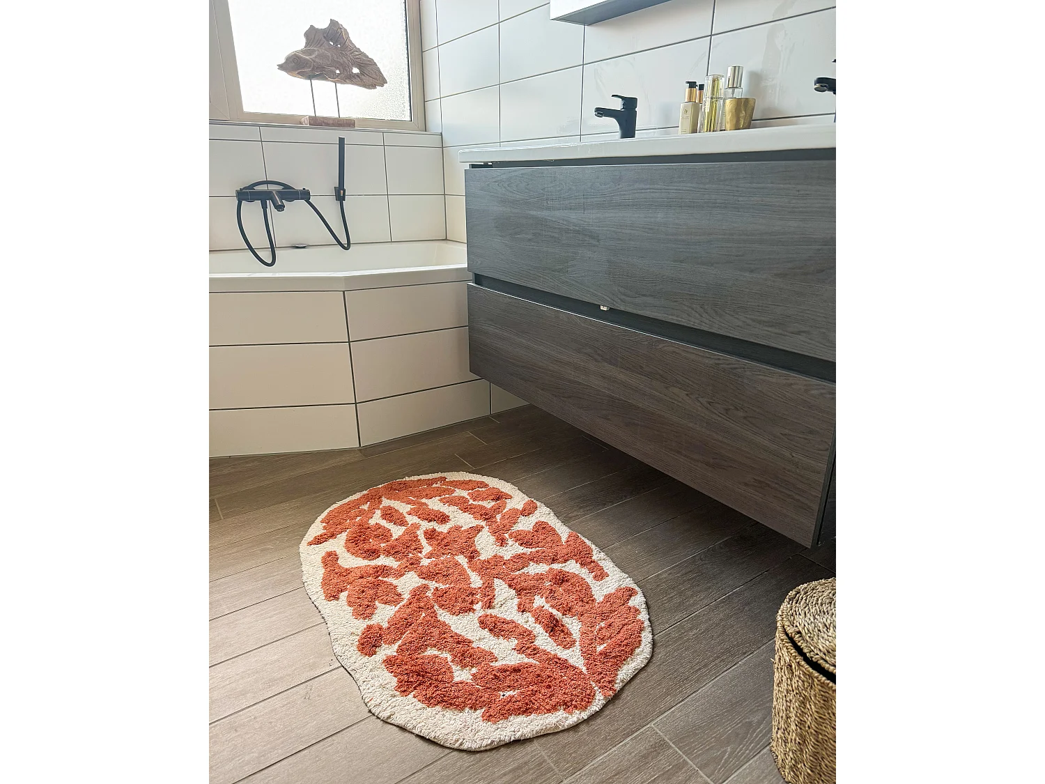 Badmat DERIK 60 x 90 cm Katoen Oranje