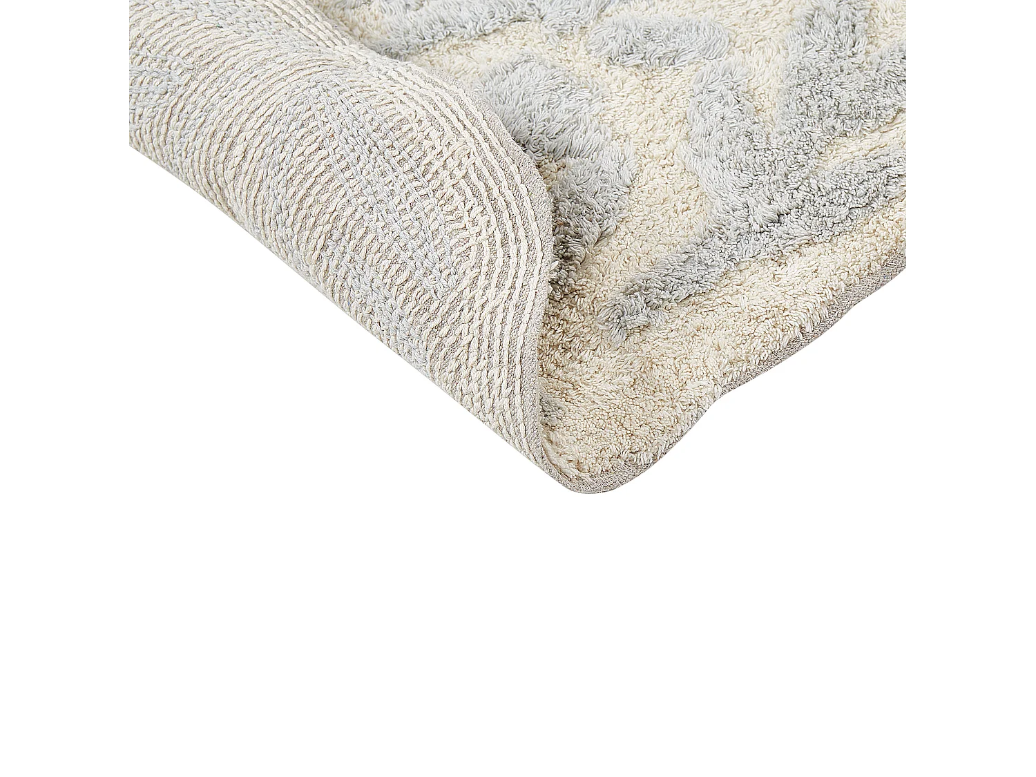 Tappeto da bagno DERIK 60 x 90 cm Cotone Grigio chiaro