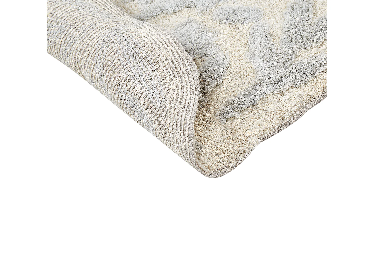 Tappeto da bagno DERIK 60 x 90 cm Cotone Grigio chiaro
