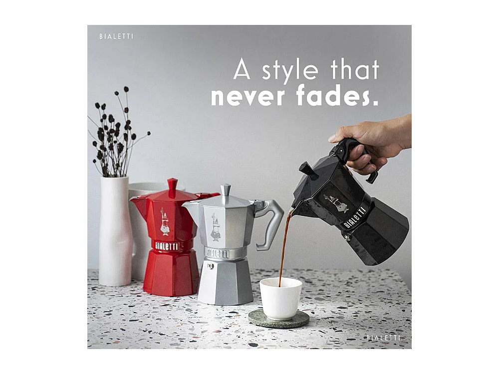 Cafetière Moka Exclusive noire 6 tasses