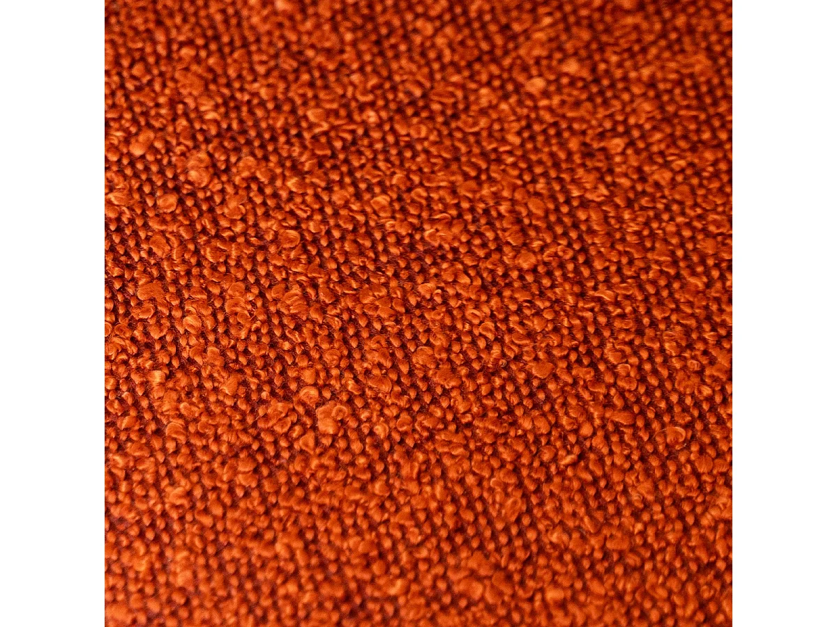 Lot de 2 fauteuils de table en tissu bouclé rouille, piètement noir - Swann