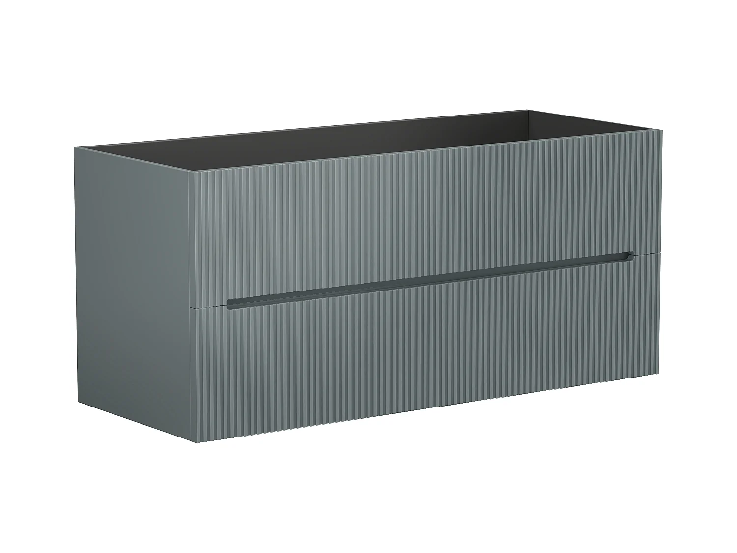 Meuble de salle de bain suspendu avec vasque à encastrer - Strié gris - 120 cm - PAVANI