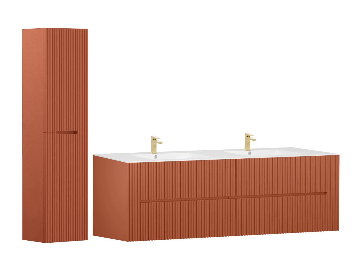 Waschbeckenunterschrank hängend mit Einbauwaschbecken & Badhochschrank - Te günstig online kaufen