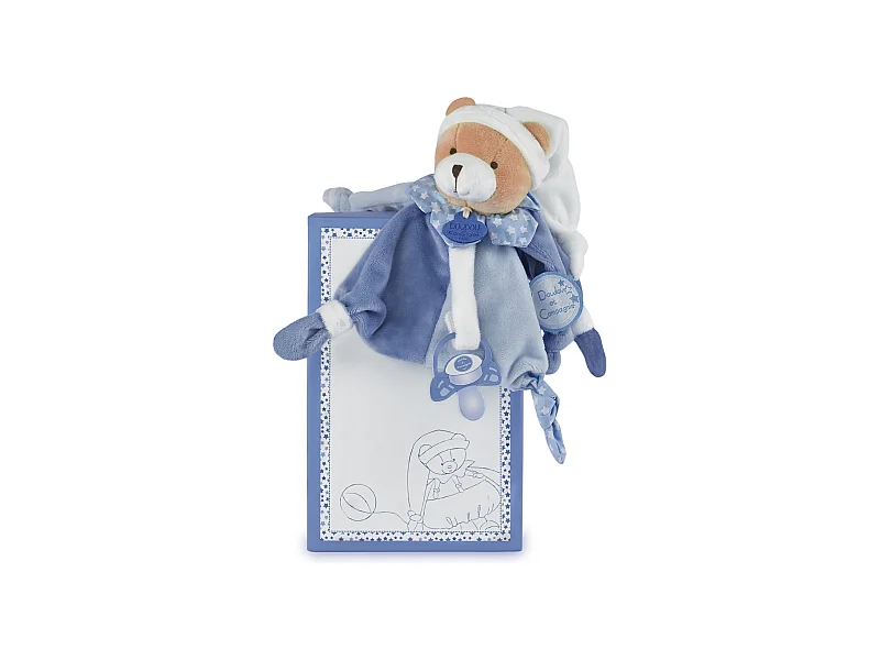 Doudou sucette 17 cm polyester collection PETIT CHOU ours bleu
