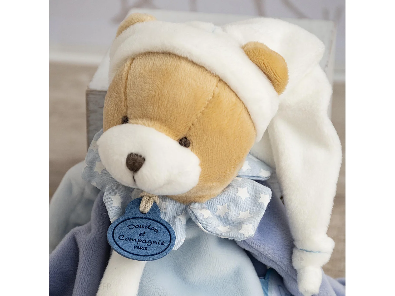 Doudou sucette 17 cm polyester collection PETIT CHOU ours bleu