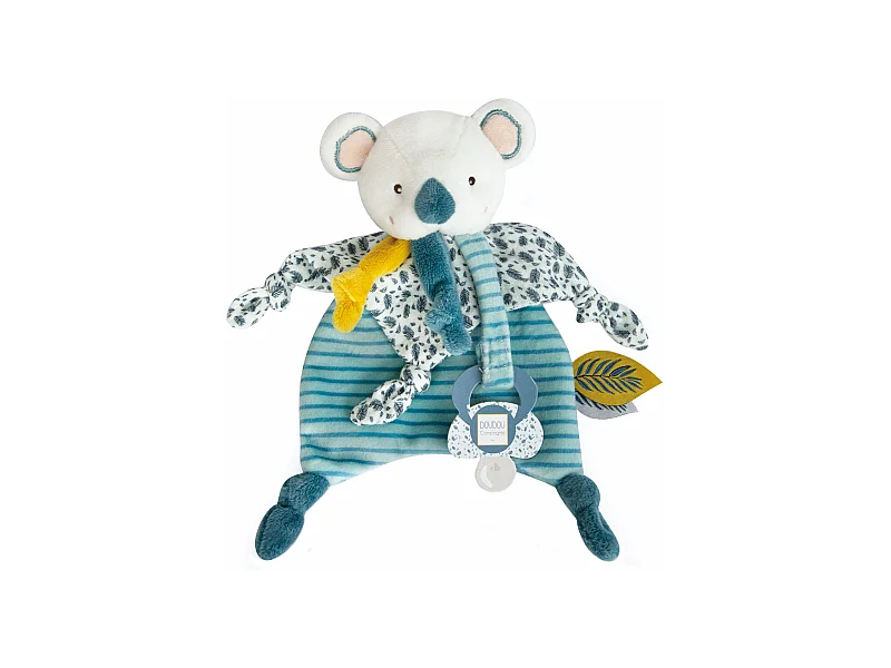 Doudou attache-sucette koala 20 cm collection YOCA LE KOALA bleu