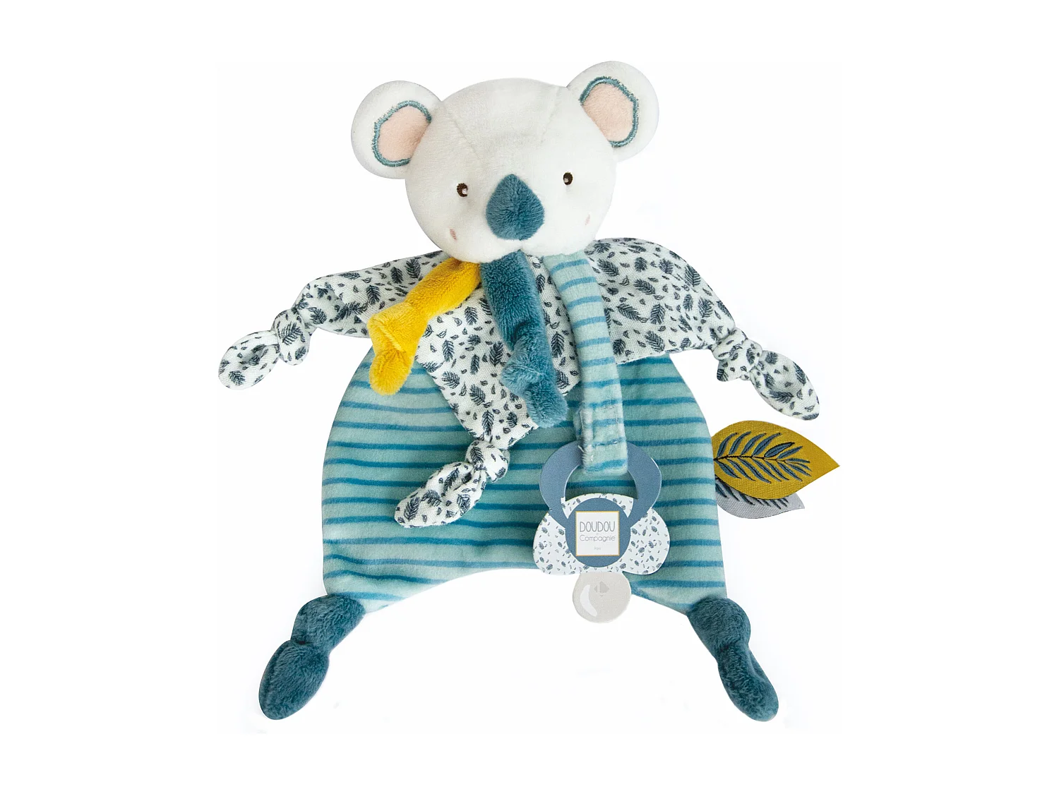 Doudou attache-sucette koala 20 cm collection YOCA LE KOALA bleu