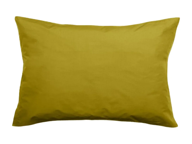 Taie d'oreiller volants plats 50x70 cm percale MANOIR vert Jasmin