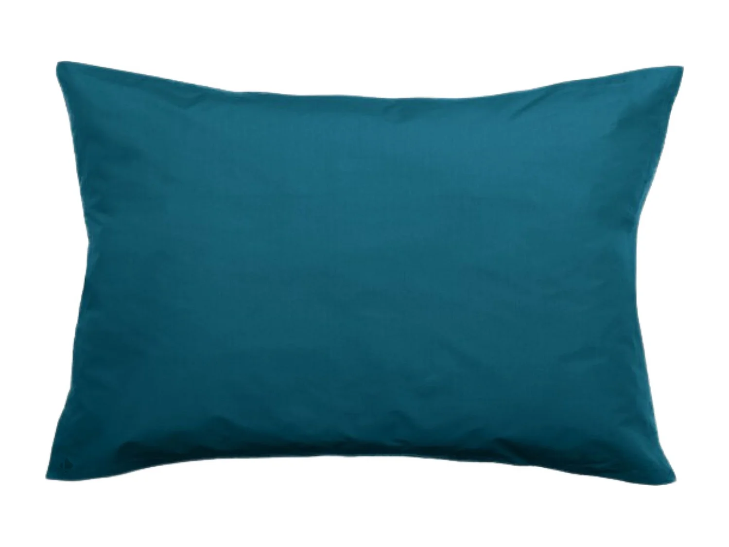 Taie d'oreiller volants plats 50x70 cm percale MANOIR bleu Lagon