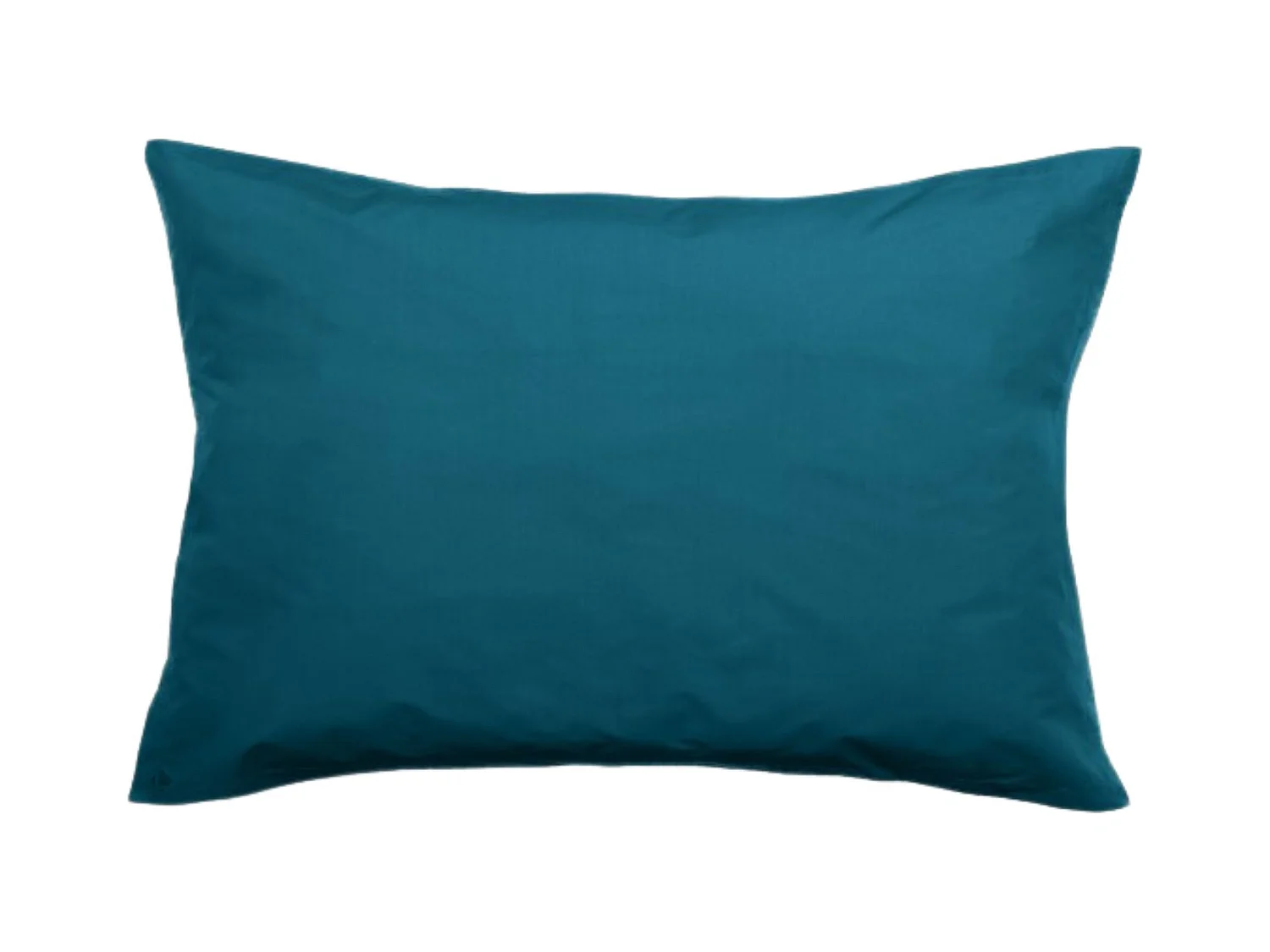 Taie d'oreiller volants plats 50x70 cm percale MANOIR bleu Lagon