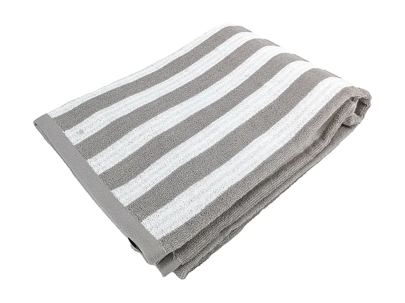 Drap de bain 100x150 cm coton EFFICIENCE STRIPES gris lunar