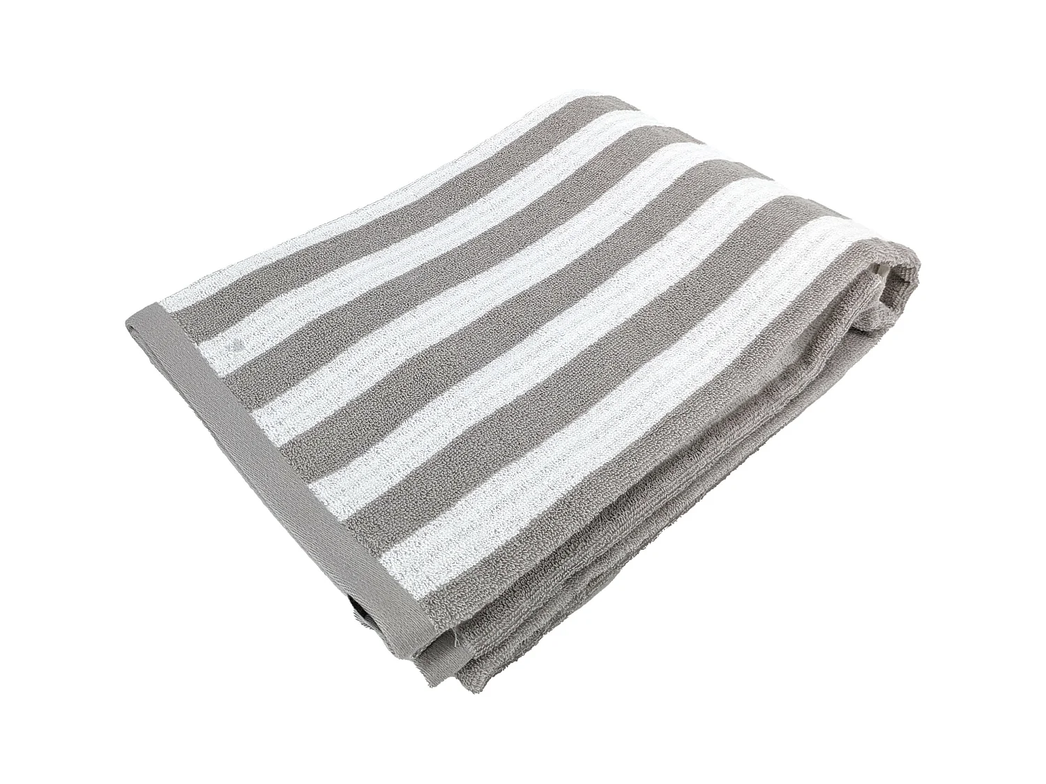 Drap de bain 100x150 cm coton EFFICIENCE STRIPES gris lunar
