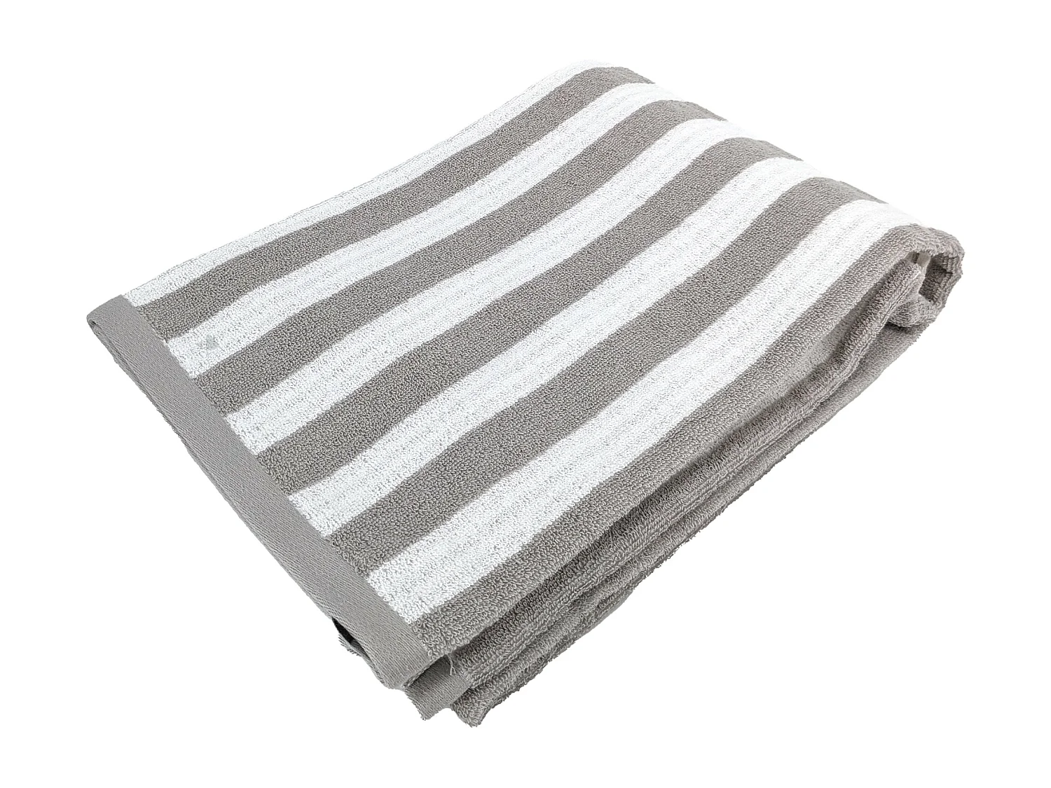 Drap de bain 100x150 cm coton EFFICIENCE STRIPES gris lunar