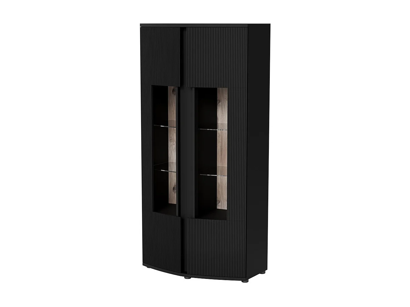 Vitrine design noir avec façade cintrée Looping