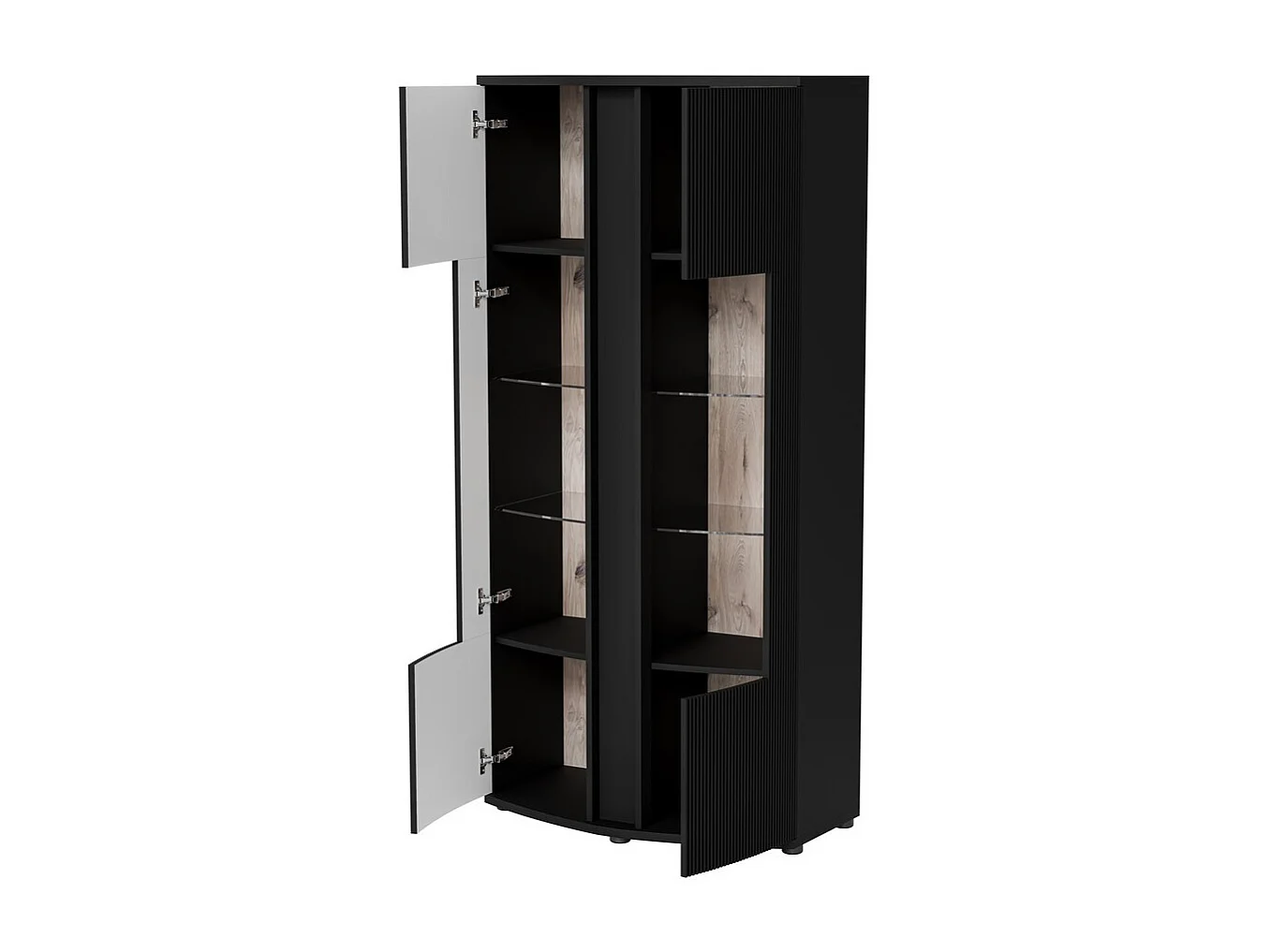 Vitrine design noir avec façade cintrée Looping