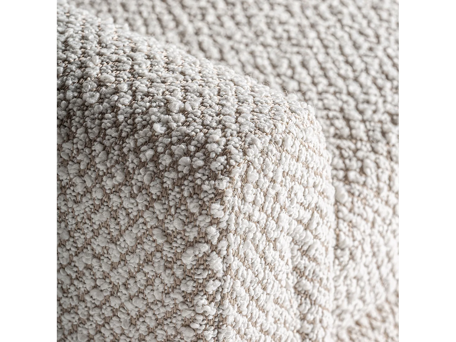 Banc en coton bouclé blanc cassé 140x44x57 cm