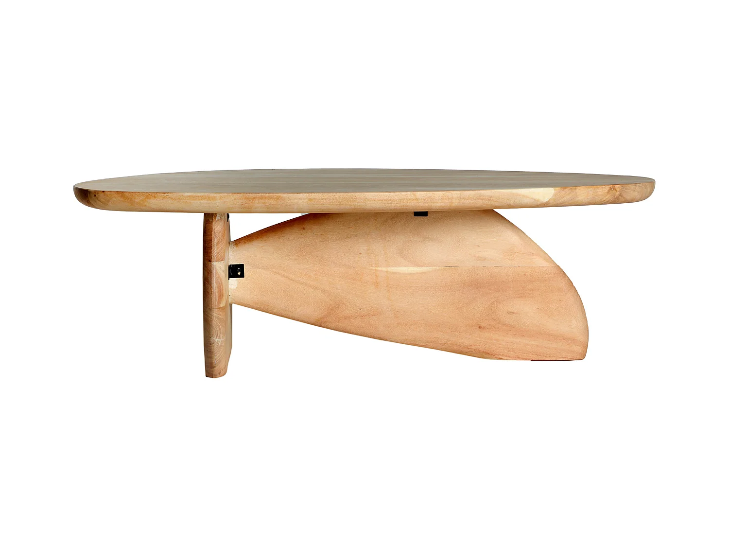 Mesa de centro de madera de acacia marrón claro de 110x59x35cm