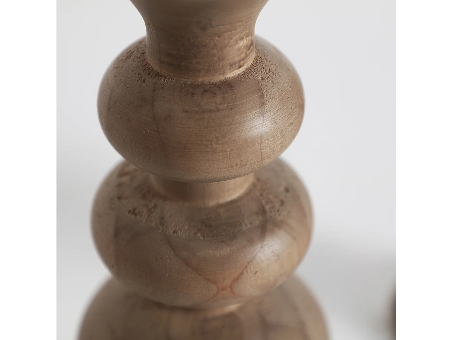 Portavela de madera de pino en color marrón de 12x11x34cm - pack de 2