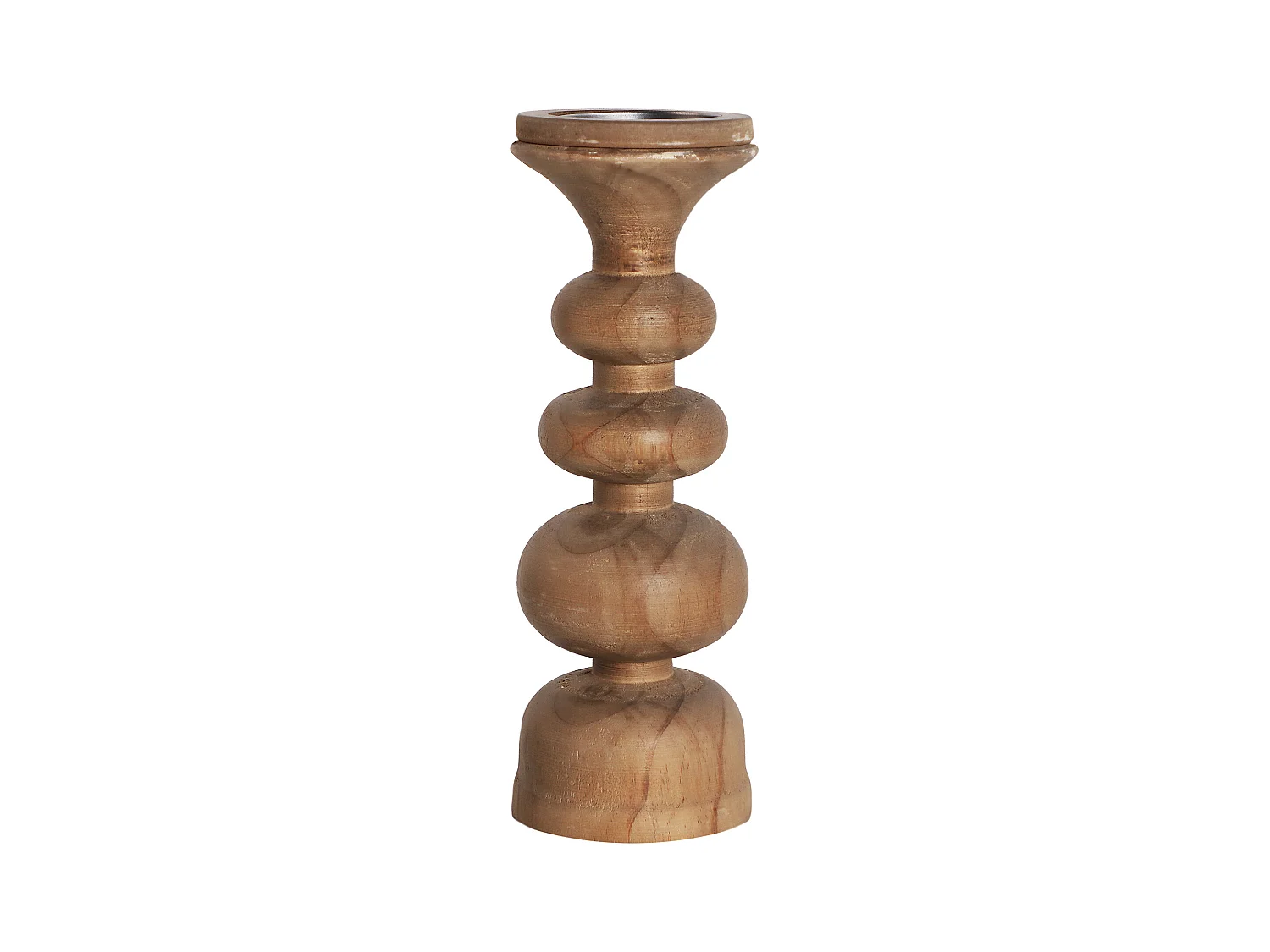 Portavela de madera de pino en color marrón de 12x11x34cm - pack de 2
