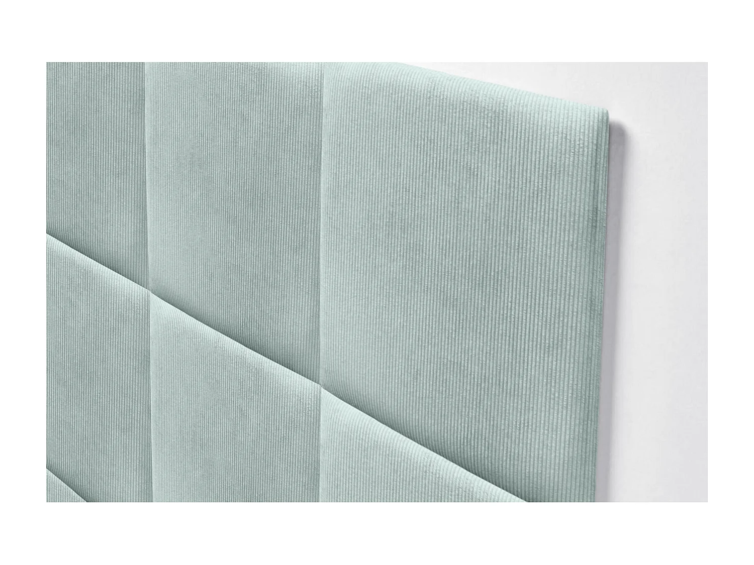 DHOME Tête de lit rembourrée en velours côtelé de qualité supérieure composée de panneaux autocollants interchangeables (vert aqua, 95 cm)