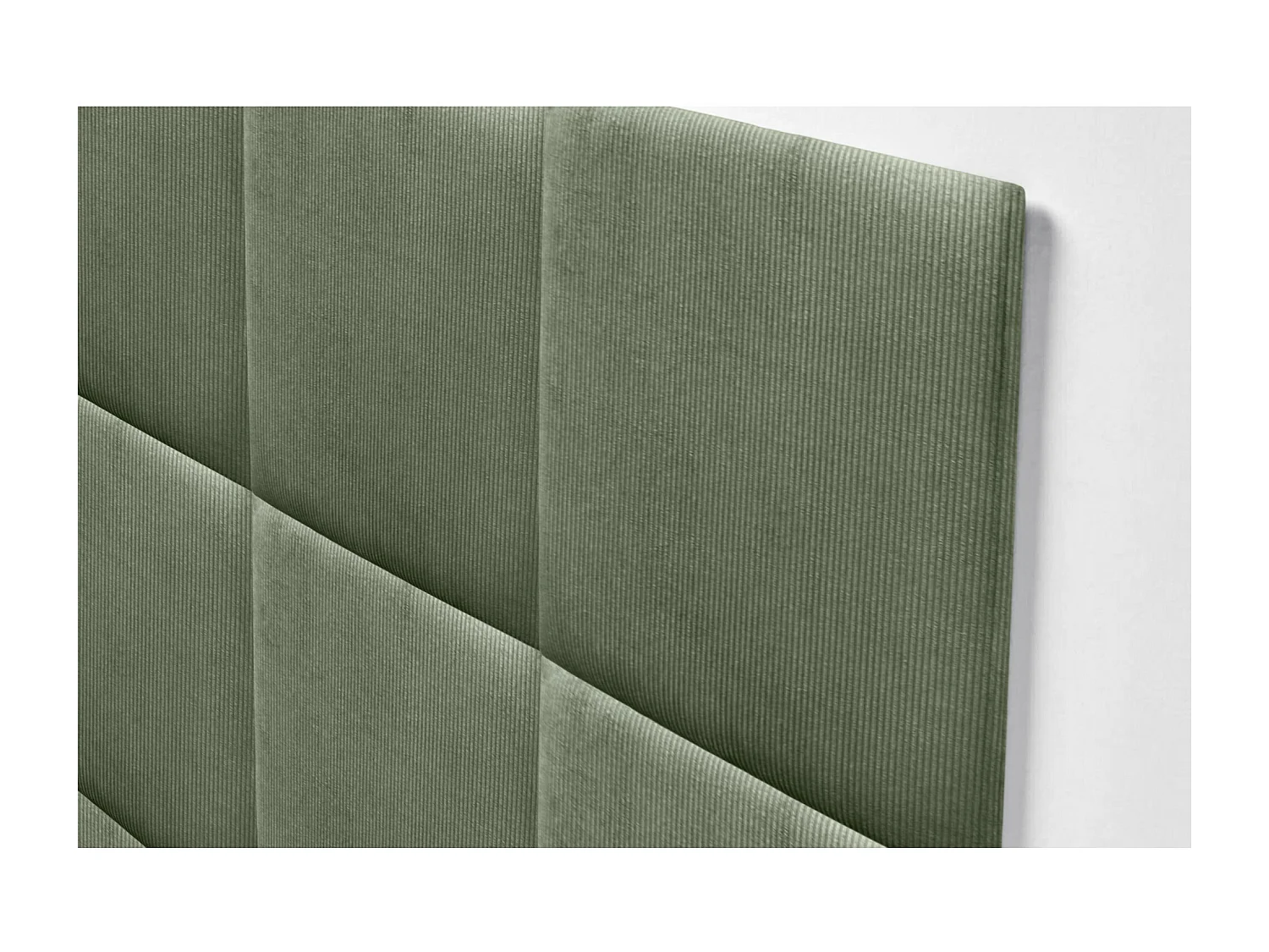 DHOME Tête de lit rembourrée en velours côtelé de qualité supérieure composée de panneaux autocollants interchangeables (vert jungle, 95 cm)