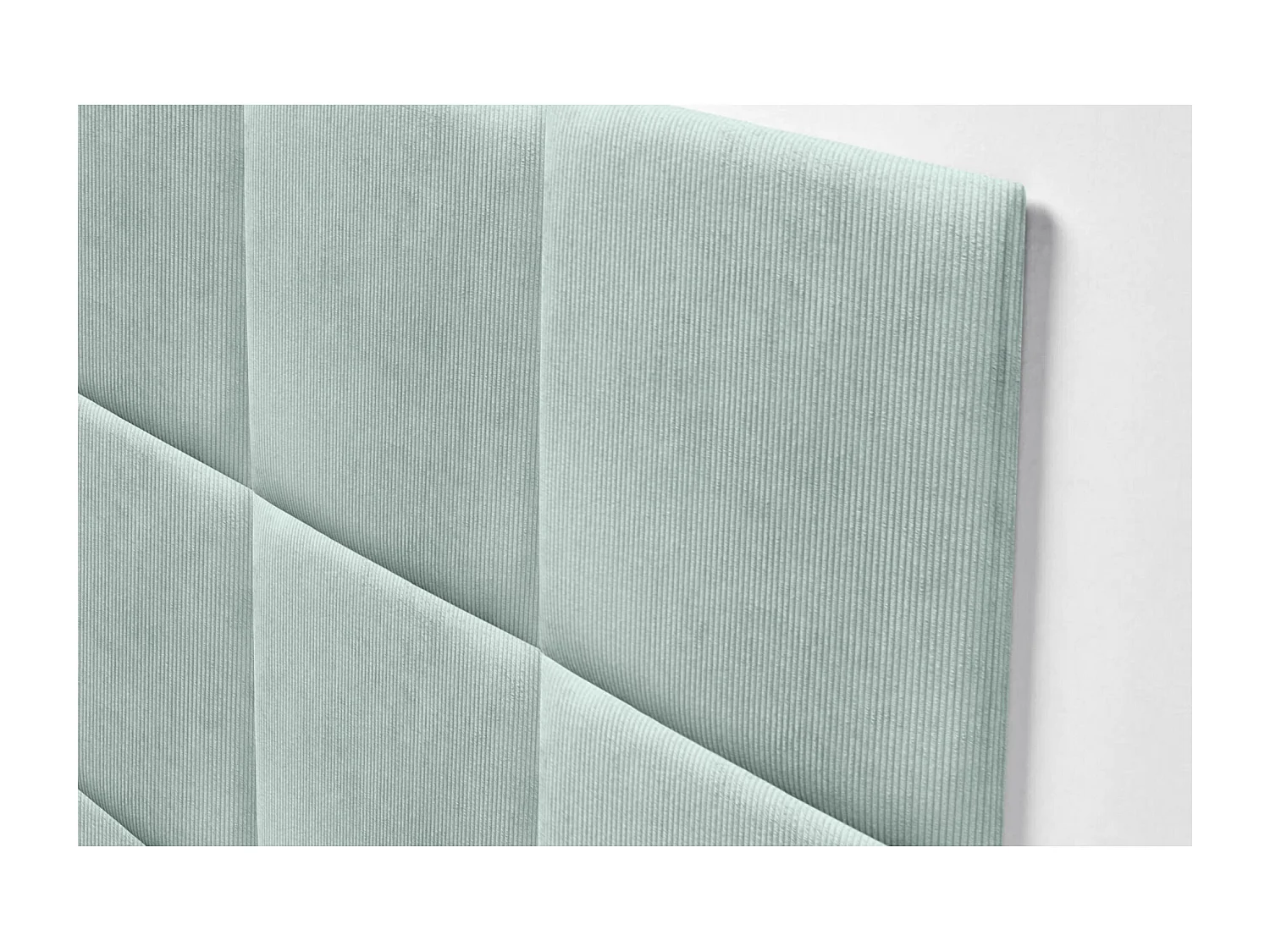 DHOME Tête de lit rembourrée en velours côtelé de qualité supérieure composée de panneaux autocollants interchangeables (vert aqua, 135 cm)