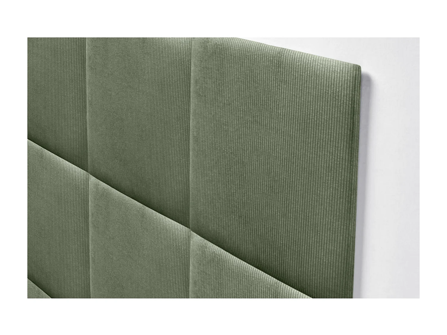 DHOME Tête de lit rembourrée en velours côtelé de qualité supérieure composée de panneaux autocollants interchangeables (vert jungle, 90 cm)