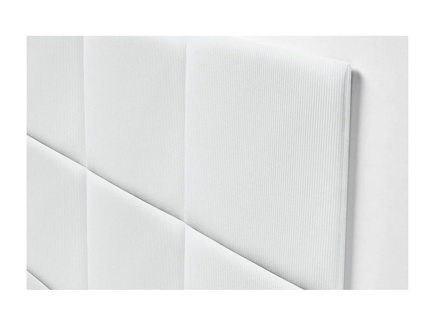 DHOME Tête de lit rembourrée en velours côtelé de qualité supérieure composée de panneaux autocollants interchangeables (blanc, 140 cm)