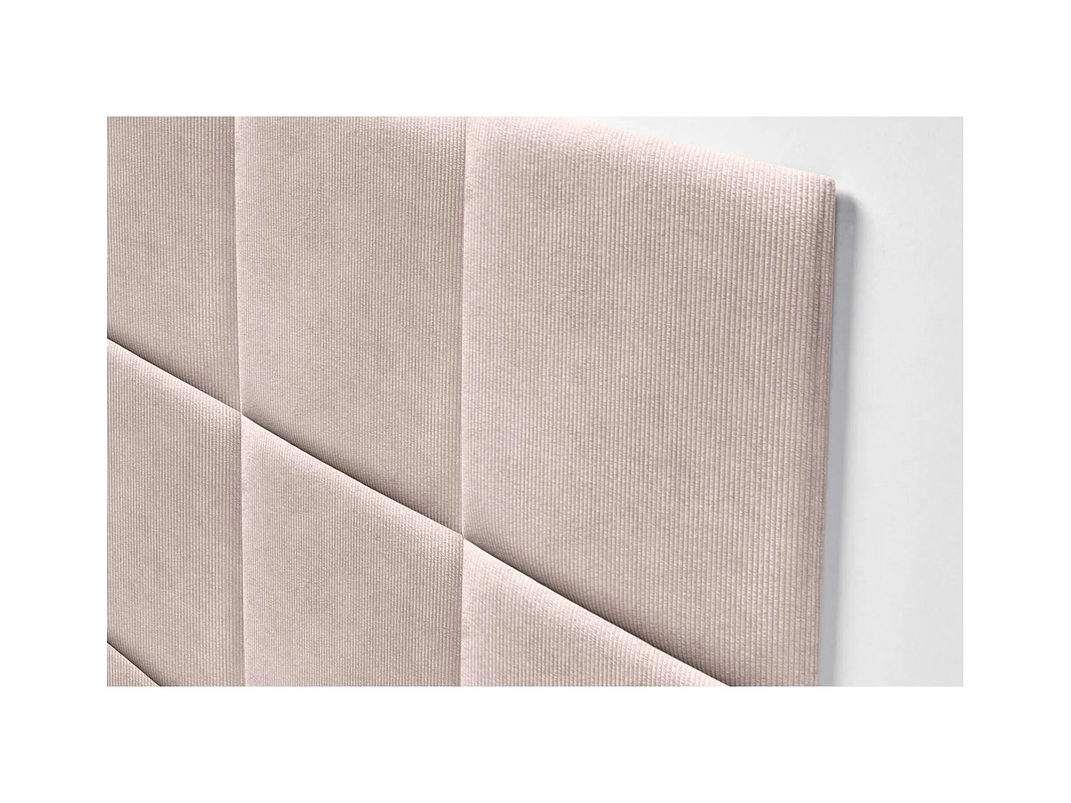 DHOME Tête de lit rembourrée en velours côtelé de qualité supérieure composée de panneaux autocollants interchangeables (rose, 145 cm)