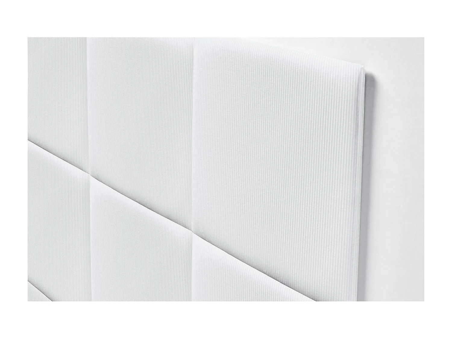 DHOME Tête de lit rembourrée en velours côtelé de qualité supérieure composée de panneaux autocollants interchangeables (blanc, 190 cm)