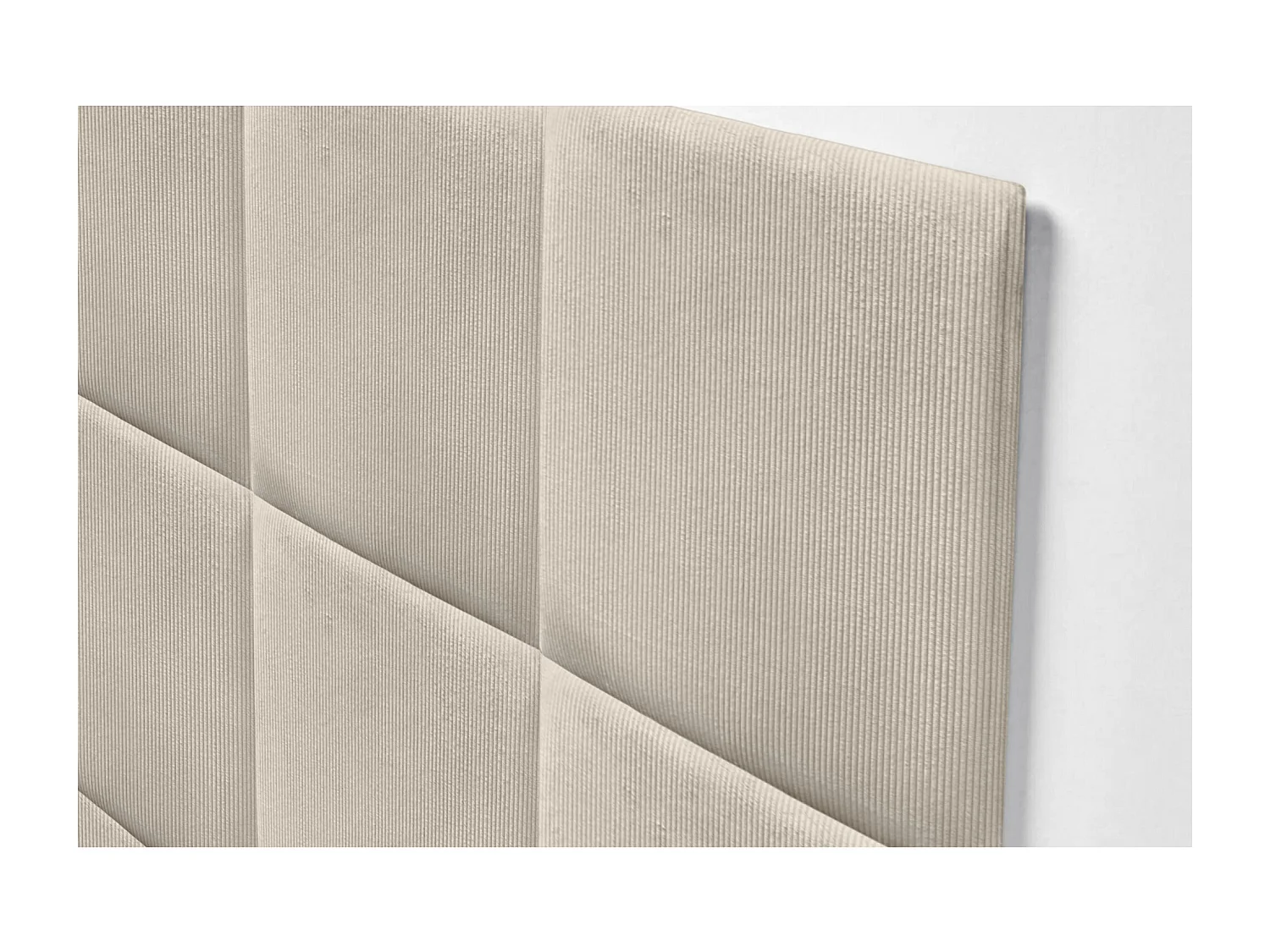 DHOME Testiera imbottita in velluto a coste premium composta da pannelli autoadesivi intercambiabili Camera  imbottita (Beige, 190 cm)