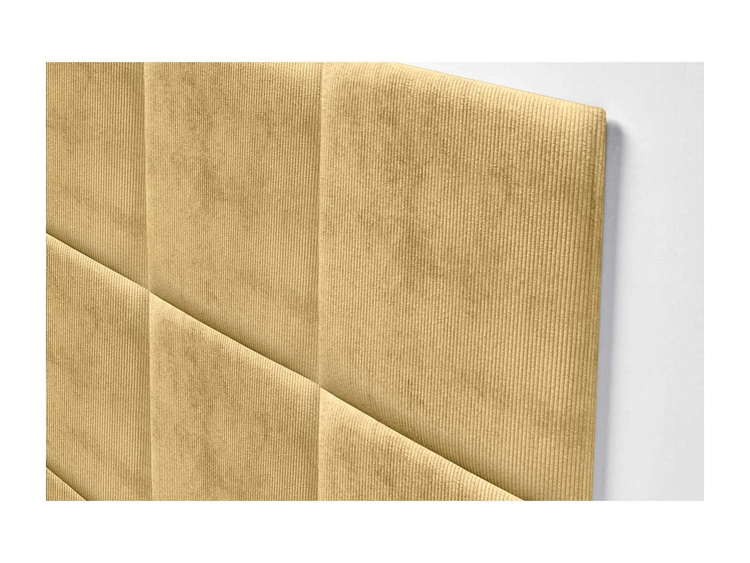 DHOME Tête de lit rembourrée en velours côtelé de qualité supérieure composée de panneaux autocollants interchangeables (moutarde, 220 cm)