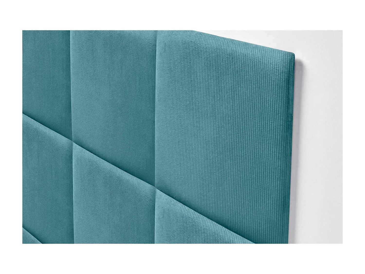 DHOME Tête de lit rembourrée en velours côtelé de qualité supérieure composée de panneaux autocollants interchangeables (turquoise, 180 cm)