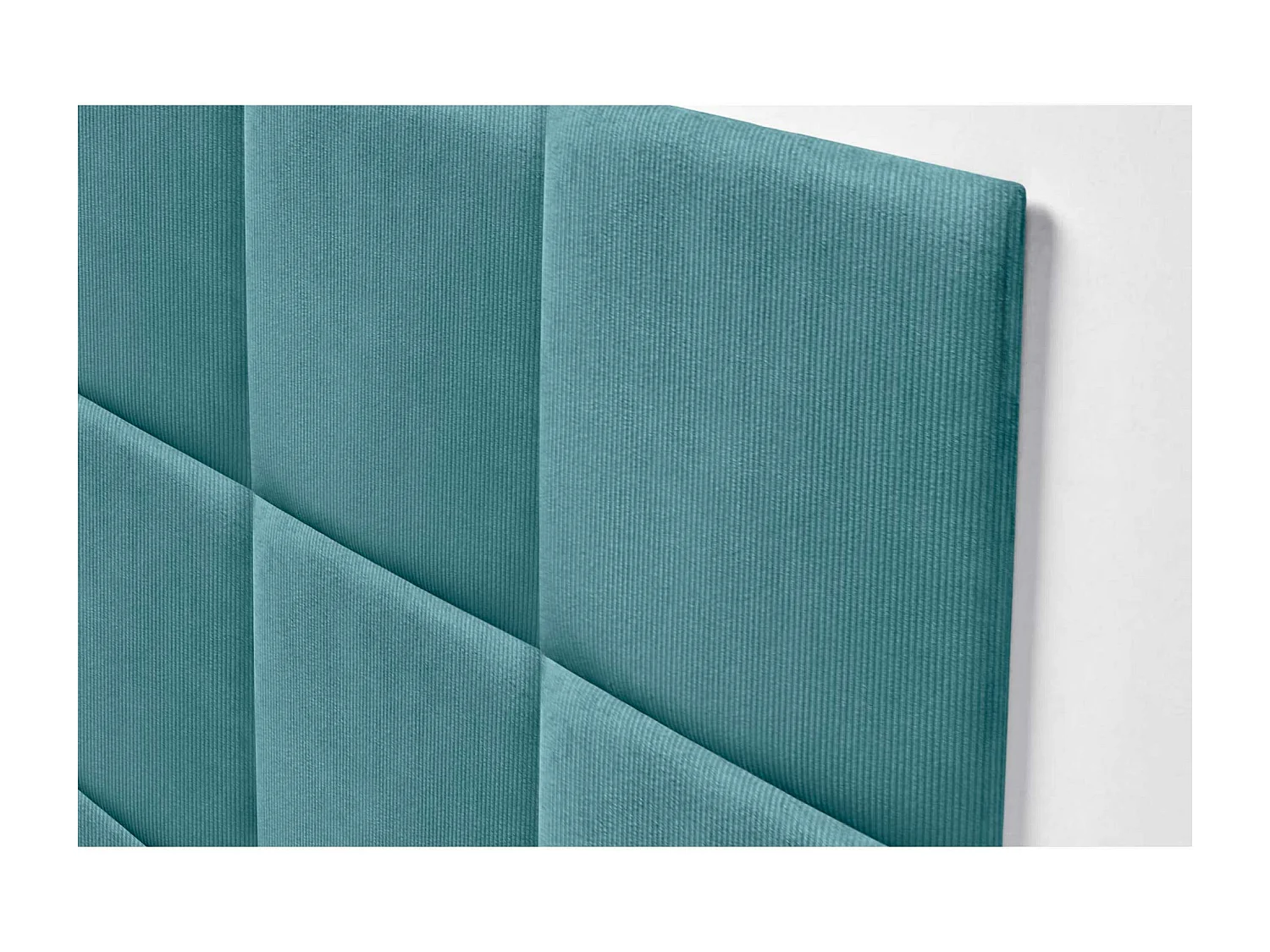 DHOME Premium Corduroy gestoffeerd hoofdeinde samengesteld uit verwisselbare zelfklevende panelen Luxe slaapkamer opgevuld (Turquoise,145cm)