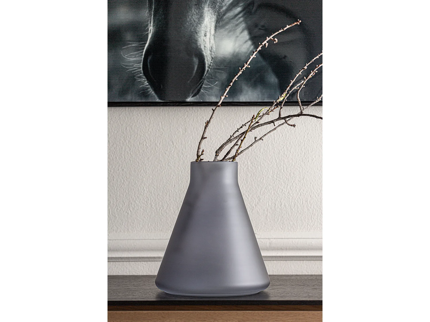 Vase en verre gris 22x22x25 cm