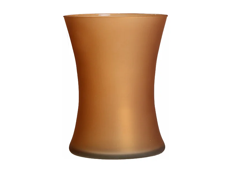 Jarrón de vidrio en color naranja de 14x14x18cm