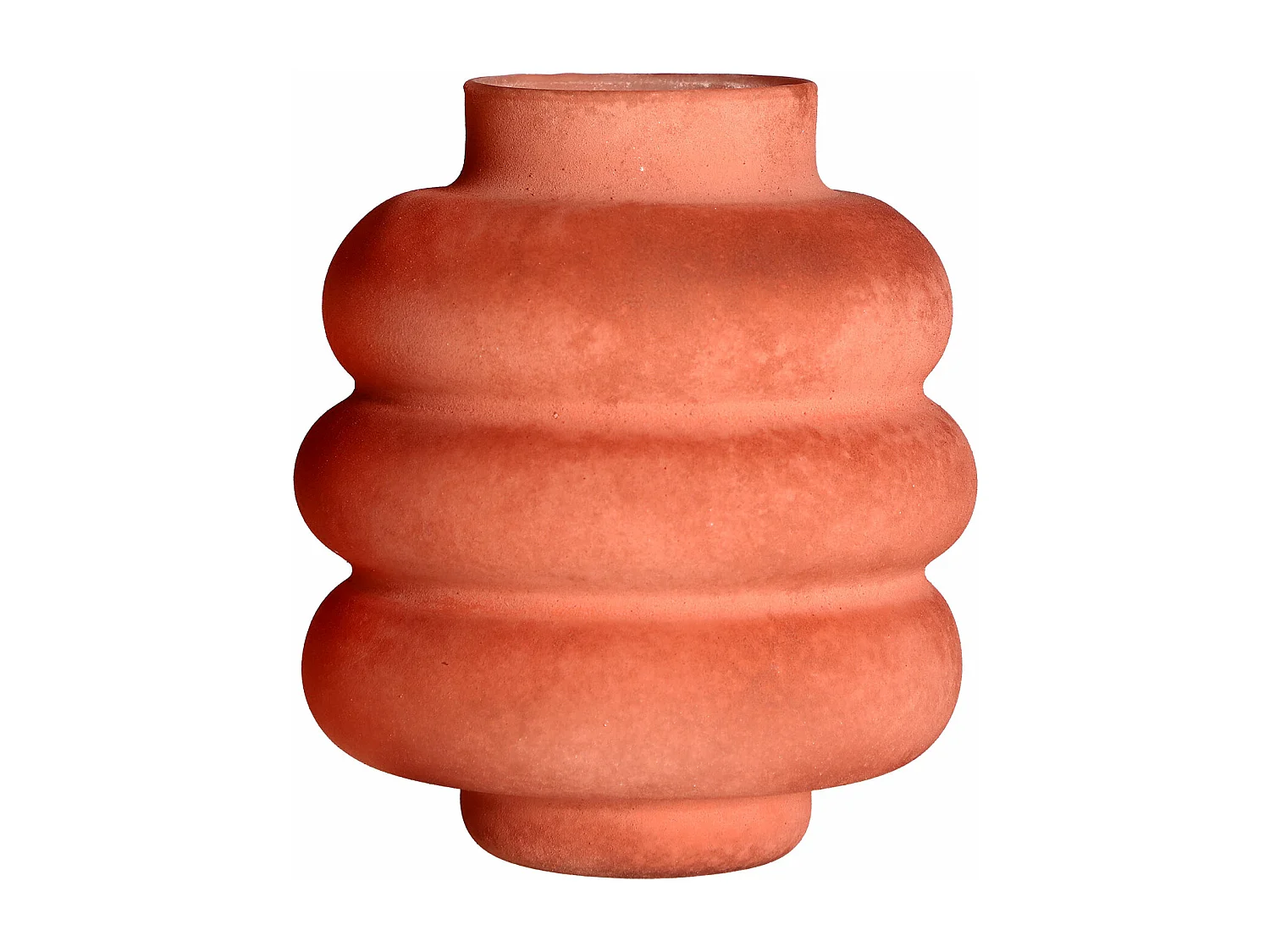 Vase en verre orange 24x24x27 cm