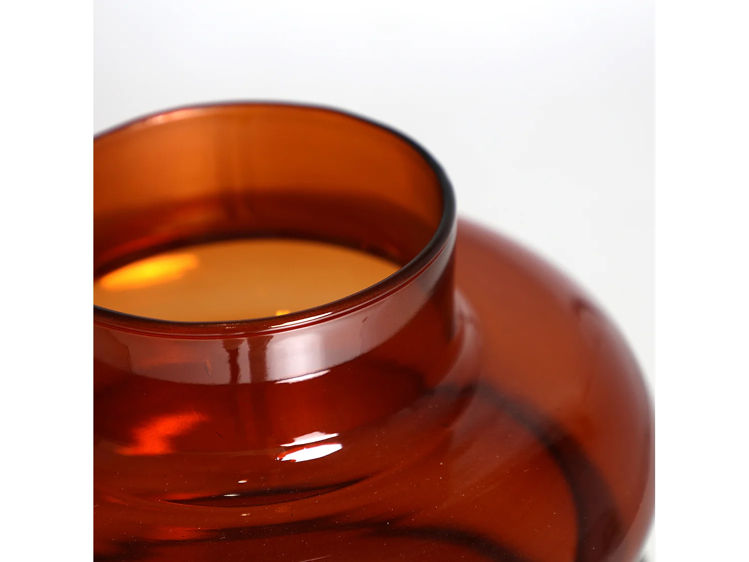 Vase en verre orange 24x24x27 cm