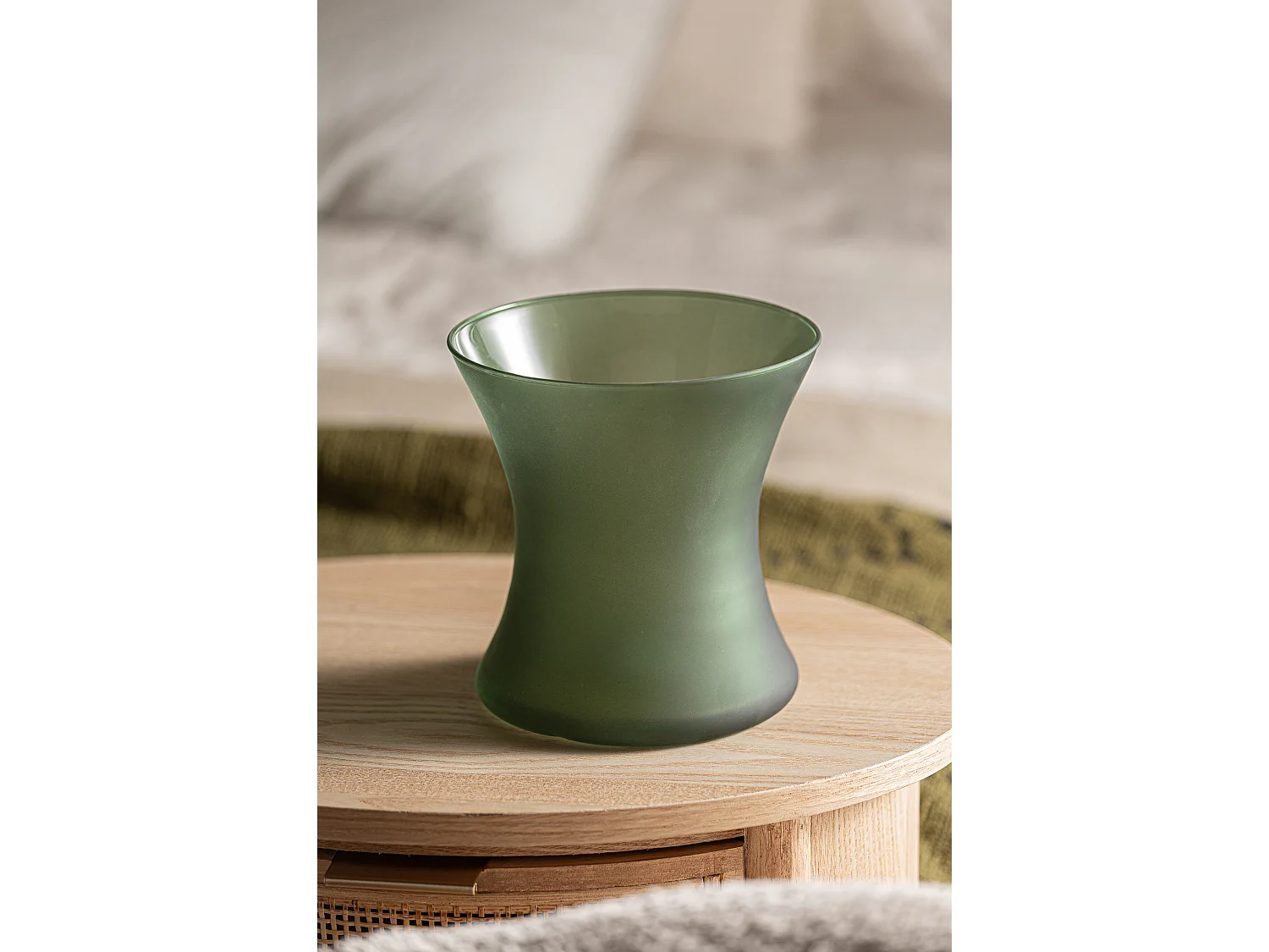 Vase en verre vert 17x17x17 cm