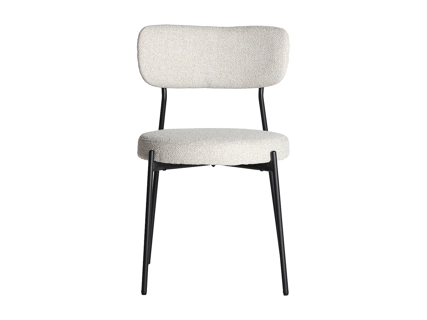 Chaise en polyester beige 48x48x77 cm - lot de 2