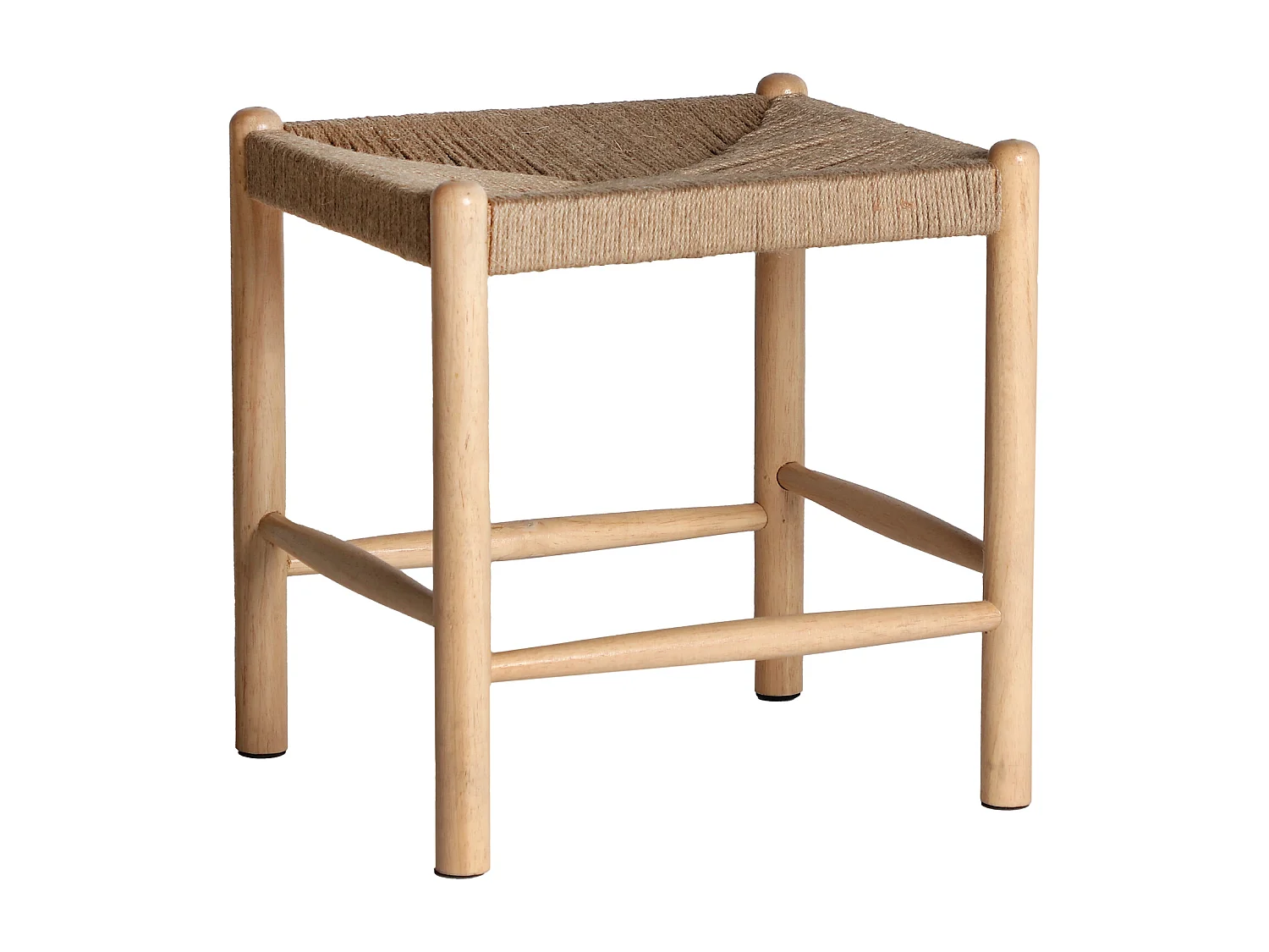 Taburete de madera de caucho en color marrón de 41x35x43cm