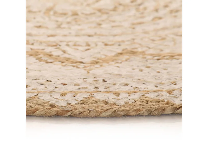 Tapis Jute tressé imprimé 120 cm rond